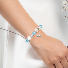 Load image into Gallery viewer, Atlantic Blue (Aquamarine, Blue Topaz, Frosted Clear Quartz, S925 Tail) Crystal Bracelet