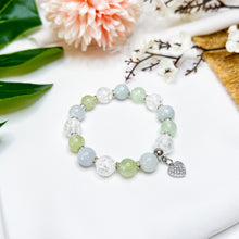 Load image into Gallery viewer, Tinkerbell (Green Jade, Prehnite, Frosted Clear Quartz) Crystal Bracelet