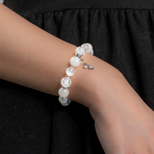 Load image into Gallery viewer, Snow (White Jade, Selenite, Frosted Clear Quartz) Crystal Bracelet