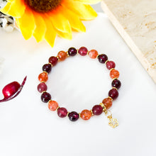 Load image into Gallery viewer, Magnetic Muse (Orange Sunstone, Rhodolite Garnet, Strawberry Quartz) Crystal Bracelet