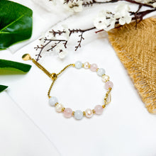 Load image into Gallery viewer, Princess Layla (Rose Quartz, Jade, Freshwater Pearls) Signature Crystal Chain Bracelet