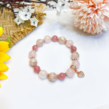 Load image into Gallery viewer, Rose Guava Crystal Bracelet (RARE Guava Quartz, Rose Quartz, Sakura Agate)