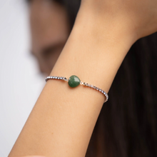 Load image into Gallery viewer, Green Aventurine Heart Signature Tennis Crystal Chain Crystal Bracelet