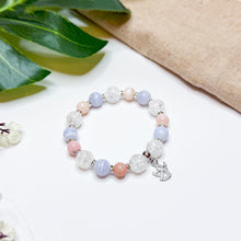 Load image into Gallery viewer, Lilac Pink (Blue Lace Agate, Pink Opal, Frosted Clear Quartz) Crystal Bracelet