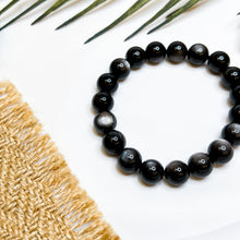Load image into Gallery viewer, Silver Obsidian Crystal Bracelet
