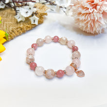 Load image into Gallery viewer, Rose Guava Crystal Bracelet (RARE Guava Quartz, Rose Quartz, Sakura Agate)