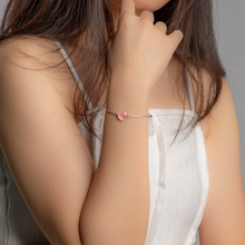 Load image into Gallery viewer, Rose Quartz Crystal Heart 304 Stainless Steel Slider Bracelet