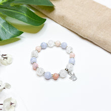 Load image into Gallery viewer, Lilac Pink (Blue Lace Agate, Pink Opal, Frosted Clear Quartz) Crystal Bracelet