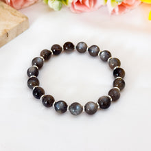 Load image into Gallery viewer, RARE Black Gold Skeletal Sunstone Crystal Bracelet