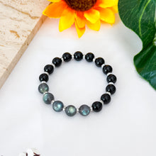 Load image into Gallery viewer, Labradorite (Grade AAA) x Black Agate Crystal Bracelet