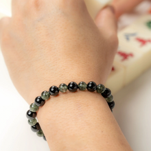 Load image into Gallery viewer, Green Rutile x Black Agate Crystal Bracelet