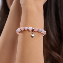 Load image into Gallery viewer, Cotton Candy (Rose Quartz, White Jade, Blue Lace Agate) Crystal Bracelet