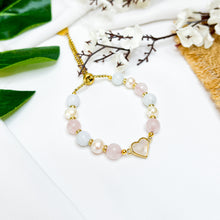 Load image into Gallery viewer, Princess Layla (Rose Quartz, Jade, Freshwater Pearls) Signature Crystal Chain Bracelet