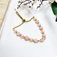 Load image into Gallery viewer, Princess Ophelia (Pink Opal, Pearl) Crystal Slider Bracelet