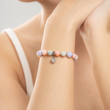 Load image into Gallery viewer, Cotton Clouds (Pink Opal, Blue Lace Agate, Green Jade) Crystal Bracelet