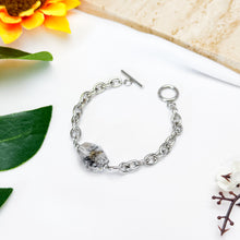 Load image into Gallery viewer, Herkimer Diamond Freeform 304 Stainless Steel Crystal Chain Bracelet
