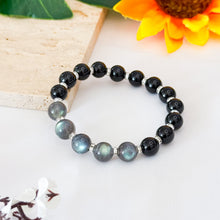 Load image into Gallery viewer, Labradorite (Grade AAA) x Black Tourmaline Crystal Bracelet