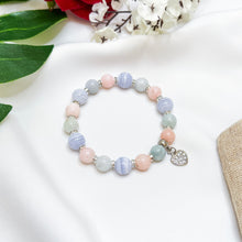 Load image into Gallery viewer, Cotton Clouds (Pink Opal, Blue Lace Agate, Green Jade) Crystal Bracelet