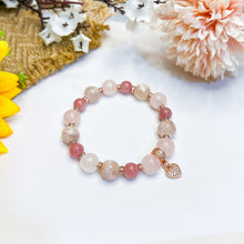 Load image into Gallery viewer, Rose Guava Crystal Bracelet (RARE Guava Quartz, Rose Quartz, Sakura Agate)