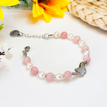 Load image into Gallery viewer, Mini Ophelia (Peruvian Pink Opal, Freshwater Pearl) Crystal Chain Bracelet