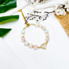 Load image into Gallery viewer, Princess Layla (Rose Quartz, Jade, Freshwater Pearls) Signature Crystal Chain Bracelet
