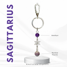 Load image into Gallery viewer, Birthstone Crystal 304 Stainless Steel Keychains