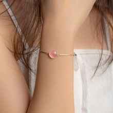 Load image into Gallery viewer, Rose Quartz Crystal Heart 304 Stainless Steel Slider Bracelet