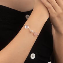 Load image into Gallery viewer, Ethereal Moonstone Heart (Rose Quartz, Rainbow Moonstone, Pearl) Crystal Signature Stainless Steel Bracelet