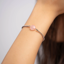 Load image into Gallery viewer, Rose Quartz Heart Tennis Chain Crystal Bracelet (Ameliorate's Signature)