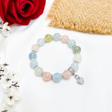 Load image into Gallery viewer, Rainbow Morganite Crystal Bracelet (S925 Heart Charm)