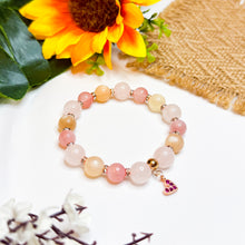 Load image into Gallery viewer, Sunset Pink (Rose Quartz, Peach Moonstone, Yan Yuan Agate) Crystal Bracelet