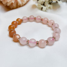 Load image into Gallery viewer, Rose Quartz x Orange Moonstone Crystal Bracelet
