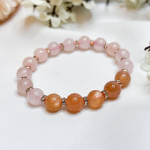 Load image into Gallery viewer, Rose Quartz x Orange Moonstone Crystal Bracelet