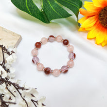 Load image into Gallery viewer, Lychee Rose Crystal Bracelet (RARE Lychee Agate, Rose Quartz)