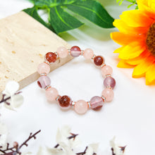 Load image into Gallery viewer, Lychee Rose Crystal Bracelet (RARE Lychee Agate, Rose Quartz)