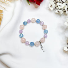 Load image into Gallery viewer, Veloria (Rose Quartz, Kunzite, Aquamarine) Crystal Bracelet