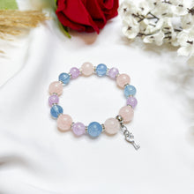 Load image into Gallery viewer, Veloria (Rose Quartz, Kunzite, Aquamarine) Crystal Bracelet