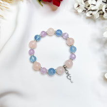 Load image into Gallery viewer, Veloria (Rose Quartz, Kunzite, Aquamarine) Crystal Bracelet