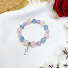 Load image into Gallery viewer, Veloria (Rose Quartz, Kunzite, Aquamarine) Crystal Bracelet