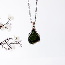 Load image into Gallery viewer, Raw Moldavite Crystal S925 Pendant with 304 Stainless Steel Necklace Chain