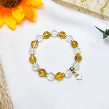 Load image into Gallery viewer, Honey Citrine x Crackled Clear Quartz Crystal Bracelet