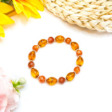 Load image into Gallery viewer, Golden Hour (Orange Sunstone, Baltic Amber) Crystal Bracelet