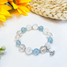 Load image into Gallery viewer, Aquamarine x Clear Quartz x Crackled Clear Quartz Crystal Bracelet