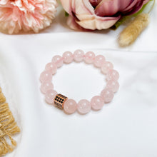 Load image into Gallery viewer, Rose Quartz Crystal Bracelet (Rose Gold Spacer)