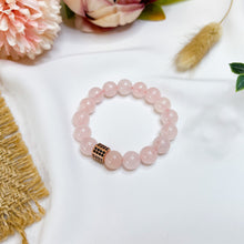 Load image into Gallery viewer, Rose Quartz Crystal Bracelet (Rose Gold Spacer)