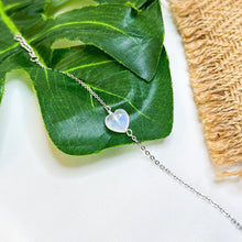 Load image into Gallery viewer, Rainbow Moonstone Heart Stainless Steel Chain Bracelet