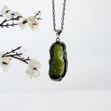 Load image into Gallery viewer, Raw Moldavite Crystal S925 Pendant with 304 Stainless Steel Necklace Chain