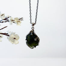 Load image into Gallery viewer, Raw Moldavite Crystal S925 Pendant with 304 Stainless Steel Necklace Chain