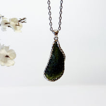 Load image into Gallery viewer, Raw Moldavite Crystal S925 Pendant with 304 Stainless Steel Necklace Chain