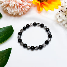 Load image into Gallery viewer, Black Rutile x Black Tourmaline Crystal Bracelet